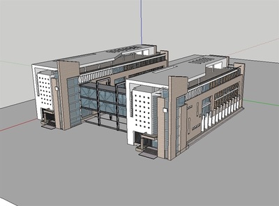 現代蘇式建筑 原創教學樓SU模型的設計之美